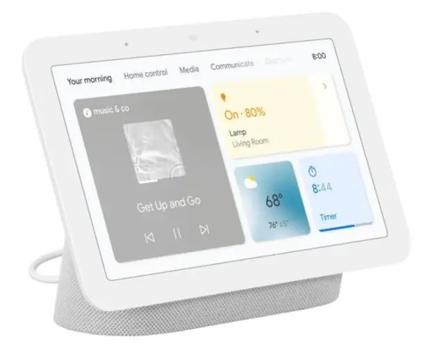 Boxa inteligenta Google Nest Hub 2, ecran 7inch, Bluetooth, WiFi, Control vocal, Asistenta vocala (Alb)