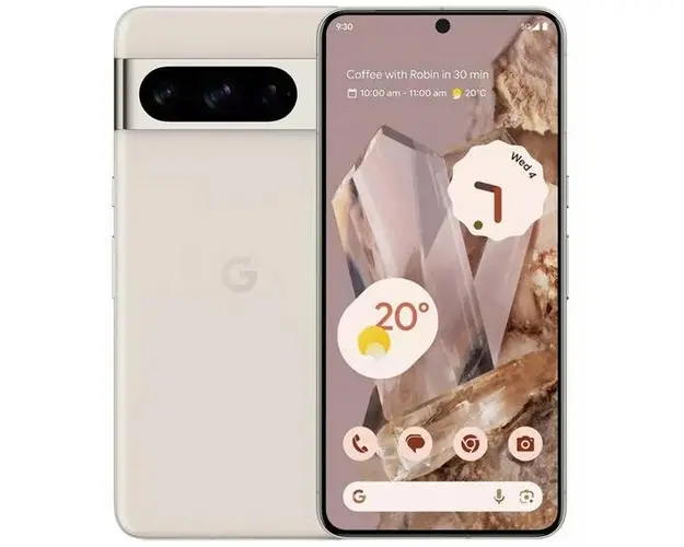 Telefon Mobil Google Pixel 8 Pro, Procesor Google Tensor G3 Nona-core, LTPO OLED Capacitive Touchscreen 6.7inch, 12GB RAM, 128GB Flash, Camera Tripla 50+48+48MP, Wi-Fi, 5G, Dual SIM, Android (Bej)