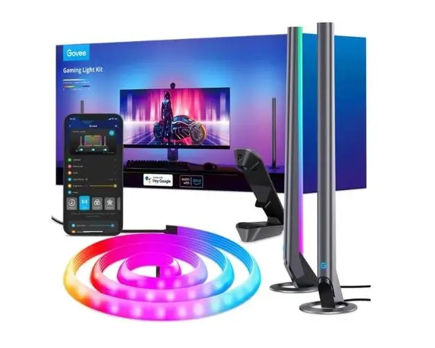 Kit Banda LED Govee DreamView G1 Pro Gaming Light B604A311, RGBIC, Wi-Fi, single camera, Voice Assistants, 1.8m