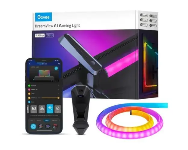 Kit Banda LED Govee DreamView G1 Gaming Light B604B311, RGBIC, 24inch-32inch, Voice Assistants, 4 moduri de iluminare