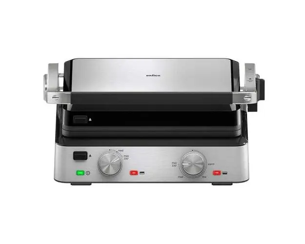 Gratar electric multifunctional Braun MultiGrill CG 7020, 2000 W, 3 moduri de gatire, temperatura maxima 230˚C (Negru/Inox)