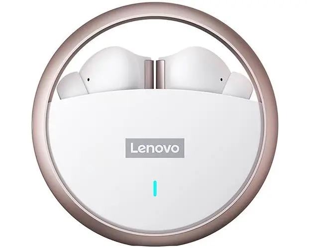Casti True Wireless Lenovo LP60, Bluetooth, Microfon (Alb)