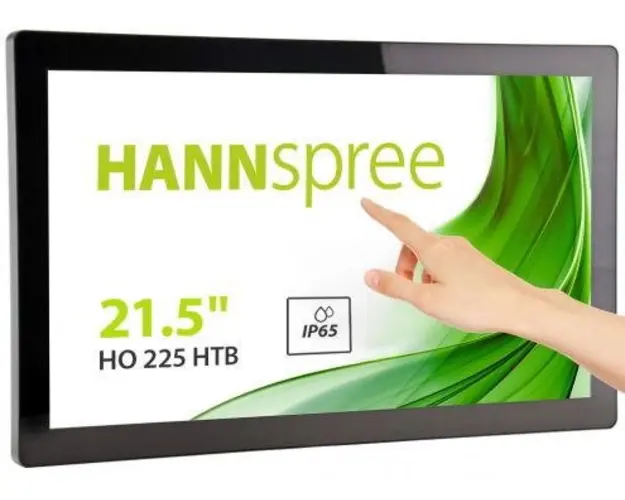 Monitor Portabil TFT LED Hannspree 21.5inch HO225HTB, Full HD (1920 x 1080), VGA, HDMI, Touchscreen, Boxe (Negru)