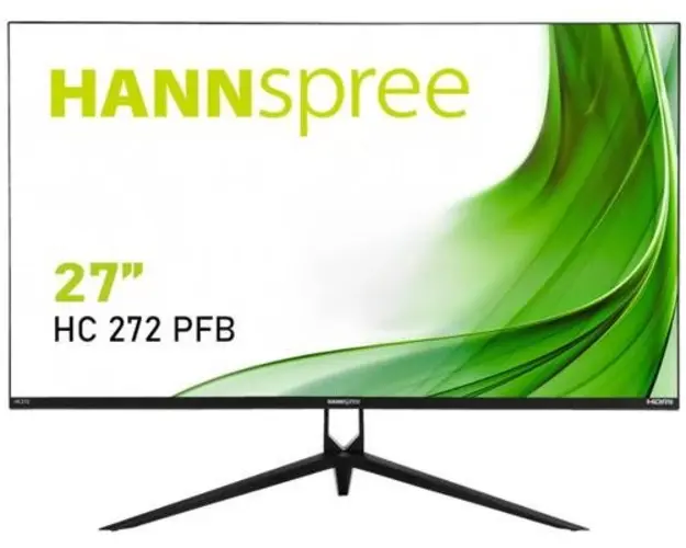 Monitor AHVA LED Hannspree 27inch HC272PFB, WQHD (2560 x 1440), HDMI, DisplayPort, Boxe, 75 Hz (Negru)
