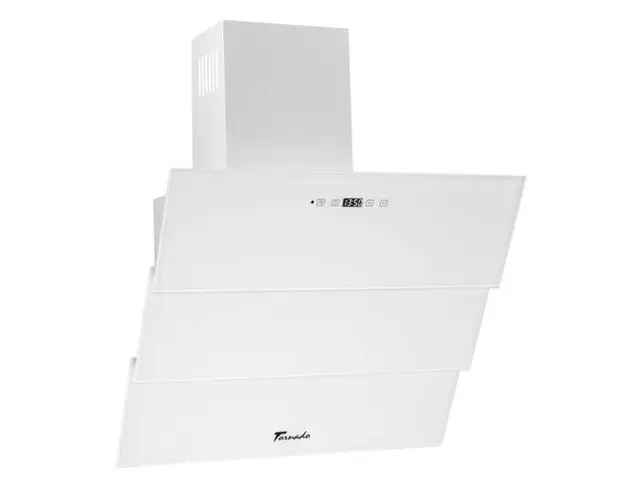 Hota Decorativa Tornado Megas 1200 (60) LED, clasa A, 1 motor Turbo, latime 60 cm, 4 viteze, absorbtie 1200 m3/ora, filtru anti-grasimi aluminiu 5 straturi (Alb)