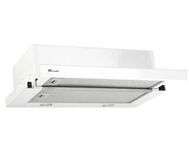 Hota Telescopica Incorporabila Tornado Storm 700 (60), 1 motor, latime 60 cm, 3 viteze, absorbtie 700 m3/ora (Alb)