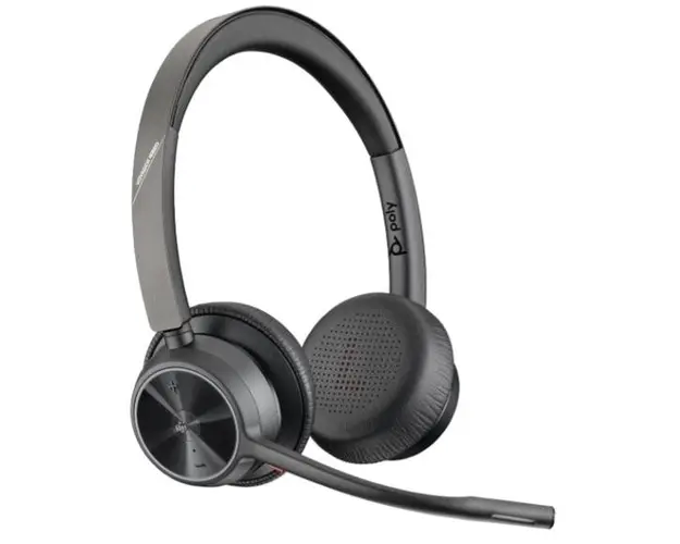 Casti Stereo HP Poly Voyager 4320, cu stand pentru incarcare, Microfon, USB-A, Bluetooth (Negru)