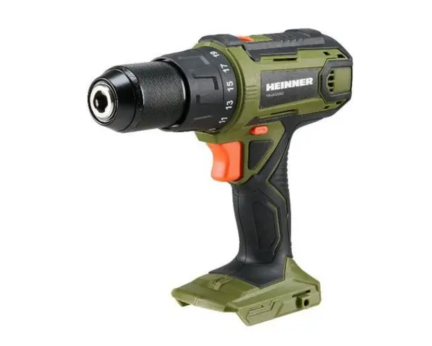 Masina de gaurit si insurubat cu impact Heinner OnePower HR-LMGA002, Acumulator, 18 V, 1750 RPM, 9000-32.400 percutii/min, 13 mm mandrina, Fara acumulator/incarcator (Negru/Verde)