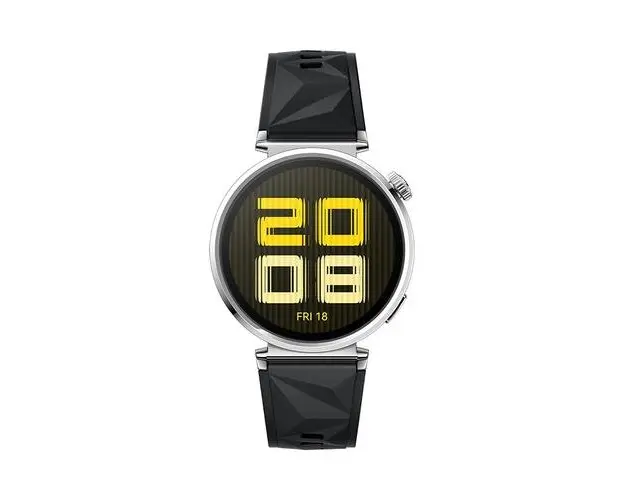 Smartwatch HUAWEI Watch GT 5 Active 41mm, Ecran AMOLED 1.32inch, Bluetooth, NFC, GPS, Android/iOS, Curea cauciuc (Argintiu/Negru)