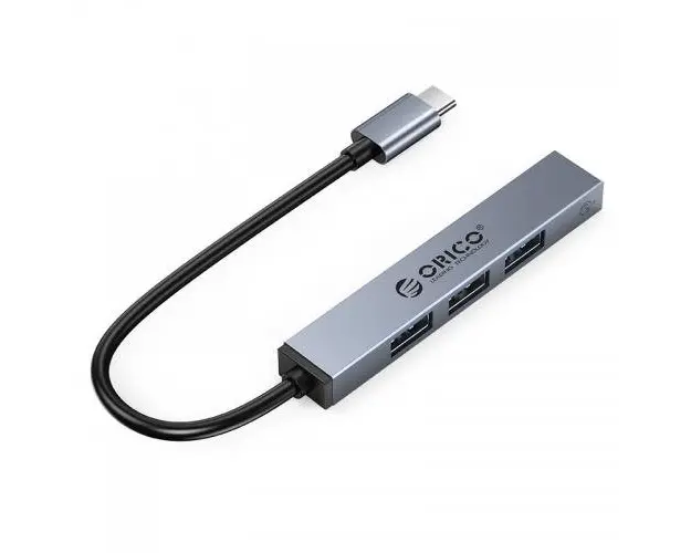 HUB USB Orico AHC1, 3x USB 3.0 female, 1x USB 2.0, 15 cm (Gri)