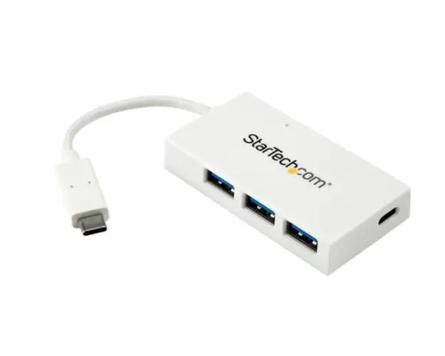 Hub USB StarTech HB30C3A1CFBW, USB 3.2 Type-C, 4 porturi (Alb) 