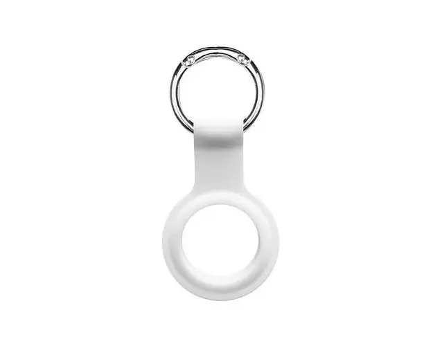 Husa AirTag Devia DEVATSKRW Silicon, Key Ring (Alb)
