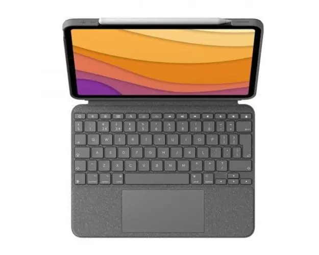 Husa Book Cover cu tastatura Logitech Combo Touch pentru Apple iPad Air (Gen.4 / Gen.5) (Gri)