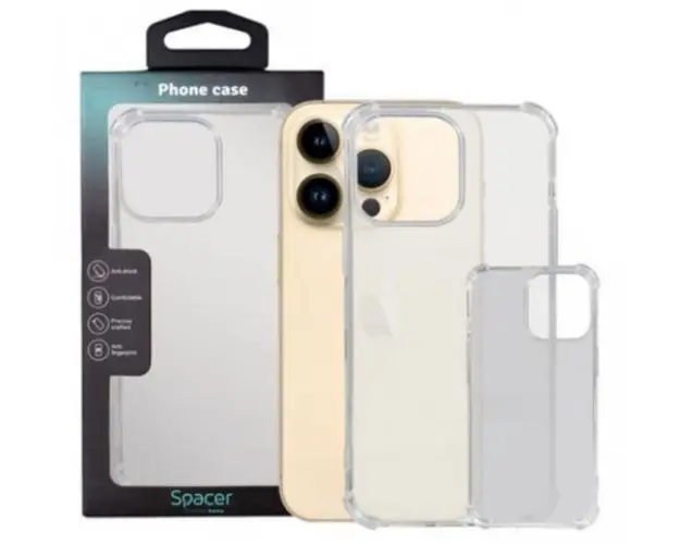 Protectie pentru spate Spacer SPPC-AP-IP14PM-CLR pentru Iphone 14 Pro Max, Transparenta