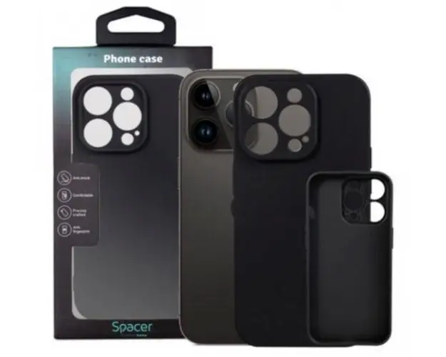 Protectie pentru spate Spacer SPPC-AP-IP14P-TPU pentru Iphone 14 Pro, Negru