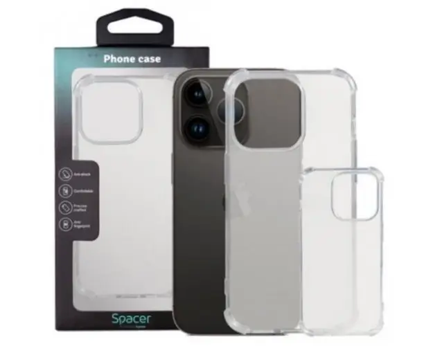 Protectie pentru spate Spacer SPPC-AP-IP14P-CLR pentru Iphone 14 Pro, Transparenta