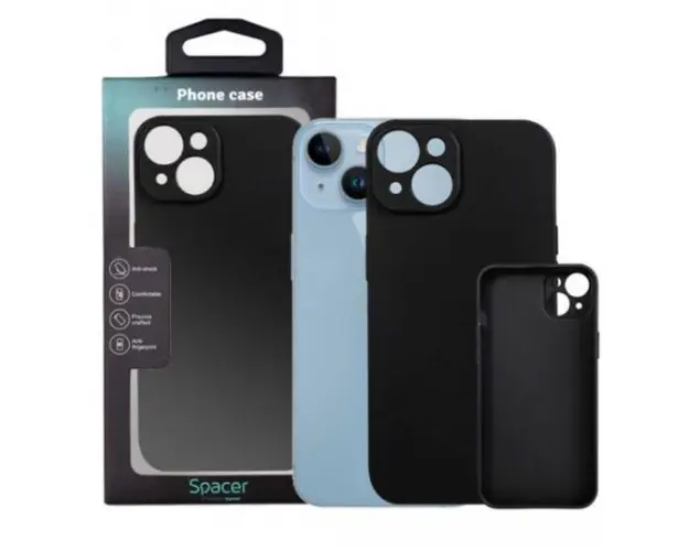 Protectie pentru spate Spacer SPPC-AP-IP14-TPU pentru Iphone 14, Negru