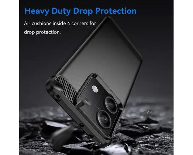 Husa Carbon Case Flexible Lemontti Xiaomi Redmi Note 13 5G, Negru