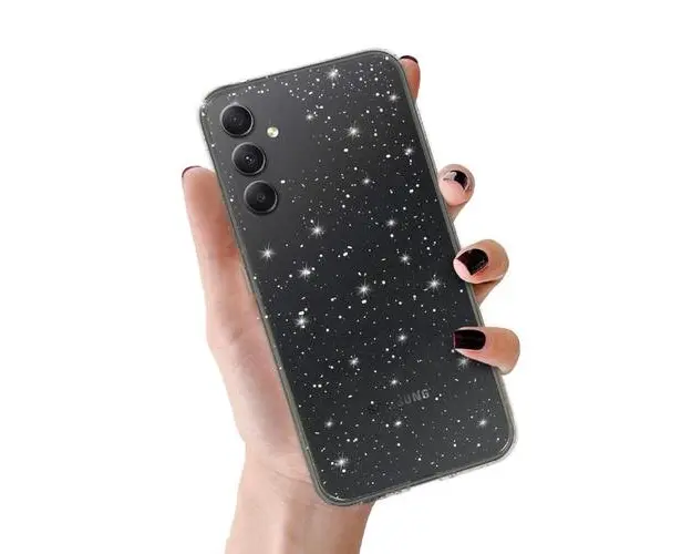 Husa Lemontti Crystal Glitter pentru Samsung Galaxy A34 5G, Argintiu