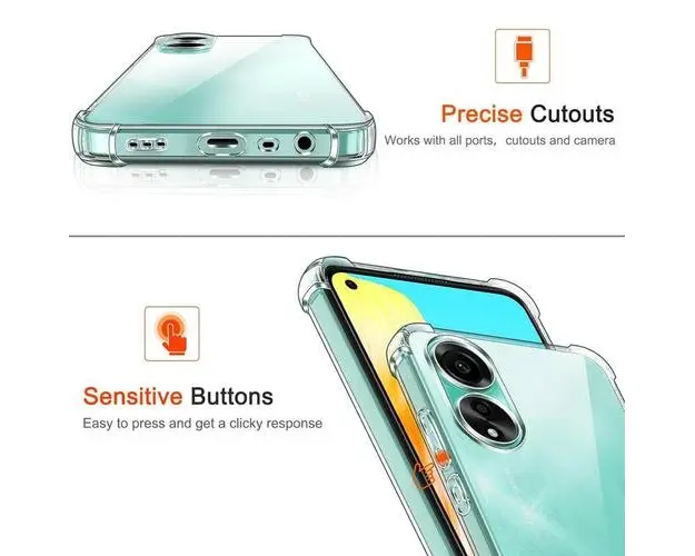 Husa Shockproof Silicon Lemontti Oppo A38 / A18, Transparent