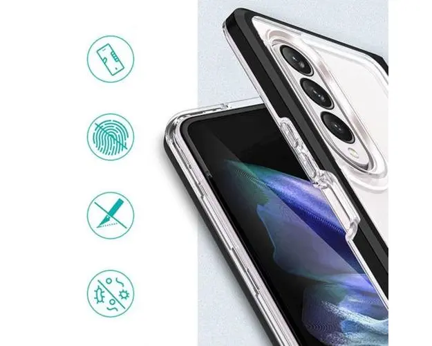 Husa Lemontti Silicon 3in1 Samsung Galaxy Z Fold4 (Transparent/Negru)