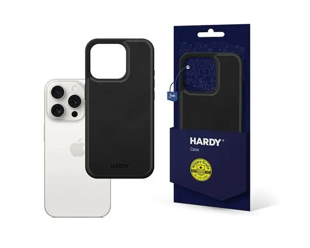 Husa MagSafe pentru Apple iPhone 15 Pro, 3MK, Hardy Silky Leather, Neagra
