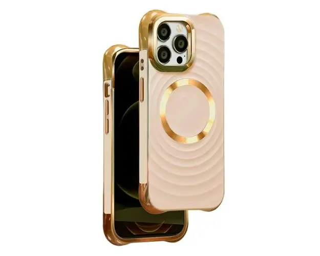 Husa MagSafe pentru Apple iPhone 15 Pro, OEM, Circle Glam, Roz