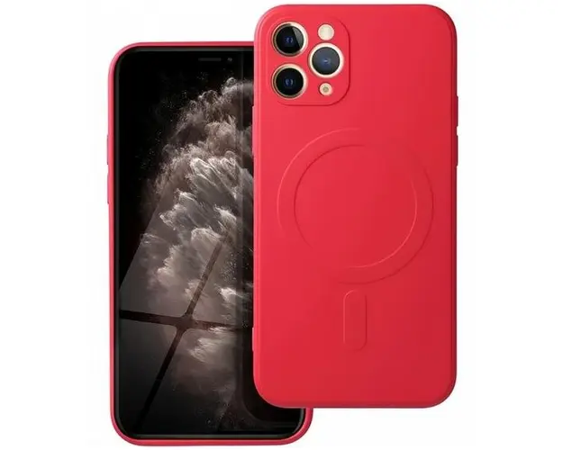 Husa MagSafe pentru Apple iPhone 11 Pro, OEM, Silicone, Rosie