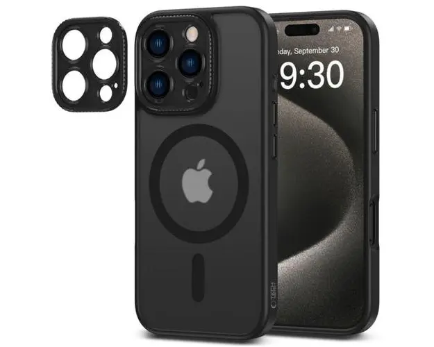 Husa MagSafe pentru Apple iPhone 16 Pro Max, Tech-Protect, Magcam, Neagra