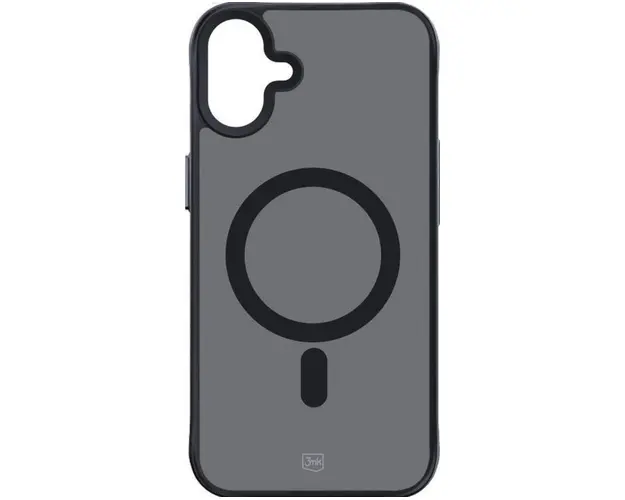 Husa MagSafe pentru Apple iPhone 16, 3MK, Smoke MagCase, Neagra