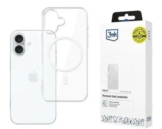 Husa MagSafe pentru Apple iPhone 16, 3MK, MagCase, Transparenta