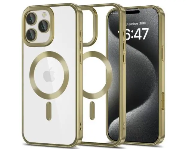 Husa MagSafe pentru Apple iPhone 16 Pro Max, Tech-Protect, Magflex Satin, Auriu