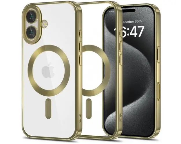 Husa MagSafe pentru Apple iPhone 16, Tech-Protect, Magflex Satin, Auriu