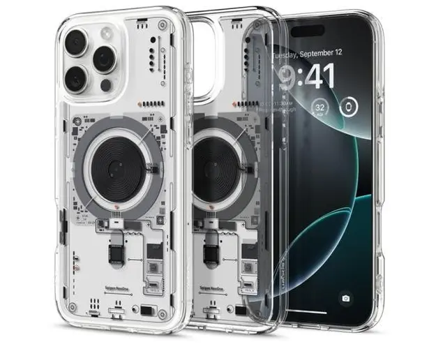 Husa MagSafe pentru Apple iPhone 16 Pro, Spigen, Ultra Hybrid Neo, Transparenta