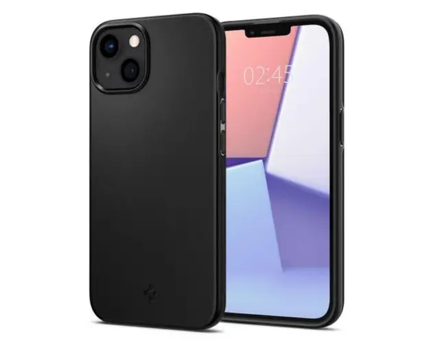 Husa pentru Apple iPhone 13, Spigen, Thin Fit, Neagra