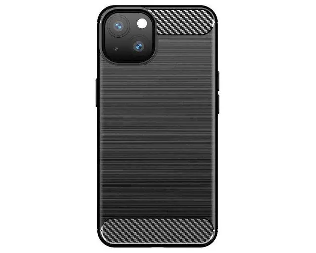 Husa Protectie Spate Forcell Carbon pentru Apple iPhone 14 (Negru)