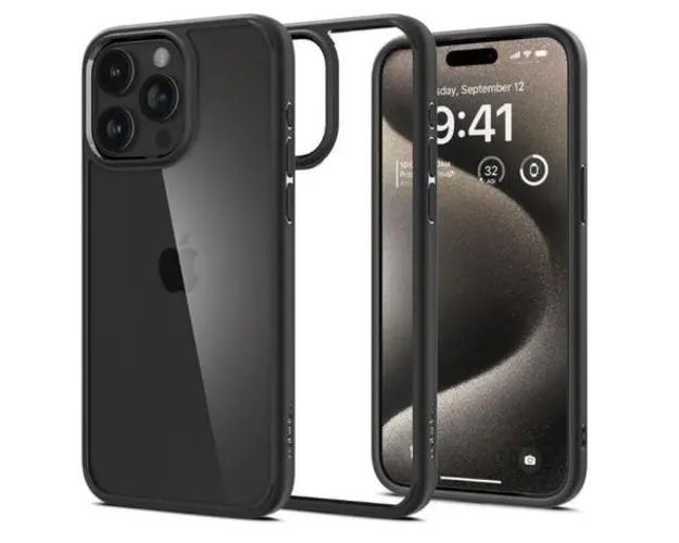 Husa pentru Apple iPhone 15 Pro, Spigen, Ultra Hybrid, Neagra ACS06713