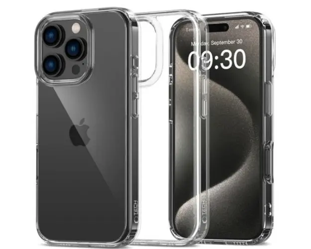 Husa pentru Apple iPhone 16 Pro Max, Tech-Protect, Flexair Hybrid, Transparenta