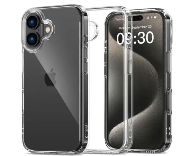 Husa pentru Apple iPhone 16, Tech-Protect, Flexair Hybrid, Transparenta