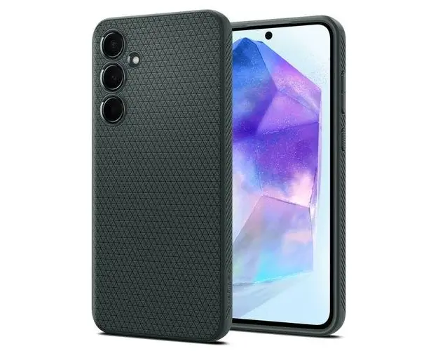 Husa pentru Samsung Galaxy A55 5G A556, Spigen, Liquid Air, Verde