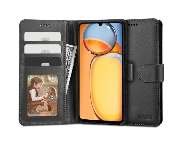 Husa pentru Xiaomi Poco C65 / Redmi 13C, Tech-Protect, Wallet, Neagra