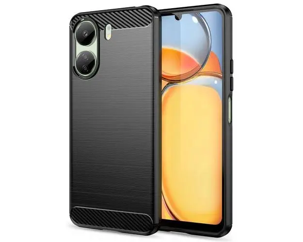 Husa pentru Xiaomi Poco C65 / 13C, Tech-Protect, Carbon, Neagra