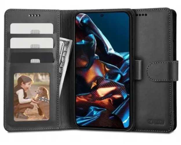 Husa pentru Xiaomi Poco X5 Pro / Note 12 Pro, Tech-Protect, Wallet, Neagra