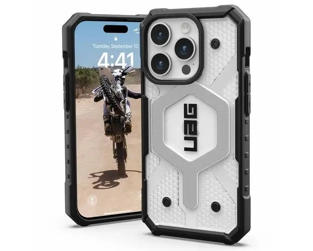 Husa Protectie Spate UAG Pathfinder Magsafe pentru Apple iPhone 15 Pro Max (Transparent/Negru)