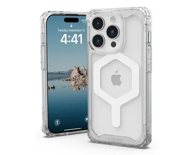 Husa Protectie Spate UAG Plyo MagSafe Series pentru Apple iPhone 15 Pro (Alb/Transparent)
