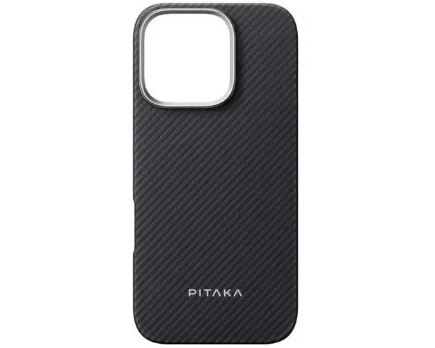 Husa Pitaka Ultra-Slim Aramida Magsafe pentru iPhone 16 Pro, Negru