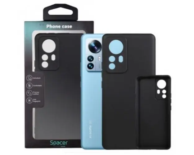 Protectie pentru spate Spacer SPPC-XI-12P-TPU pentru Xiaomi 12 Pro, Negru
