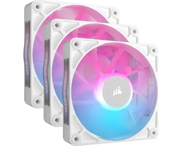 Kit 3 ventilatoare Corsair iCUE LINK RX120 RGB, iluminare RGB, 120mm, 2100 rpm PWM, (Alb)