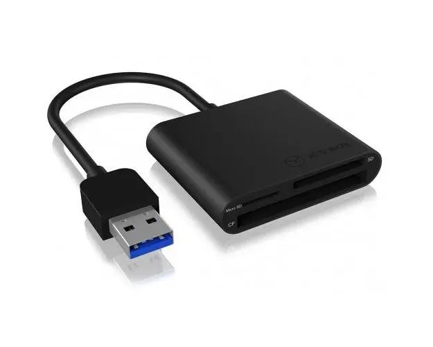 Card reader IcyBox IB-CR301-U3, USB 3.0, 5 GB/s, SD/microSD/CF (Negru)