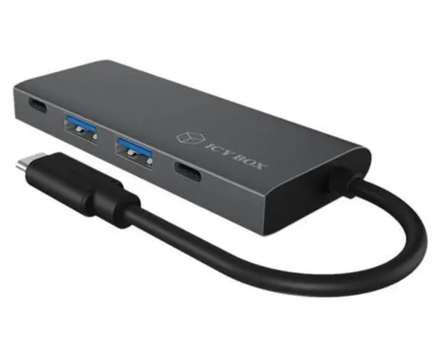 Hub USB IcyBox IB-HUB1428-C31, 2 Porturi USB-C, 2 Porturi USB-A (Negru)